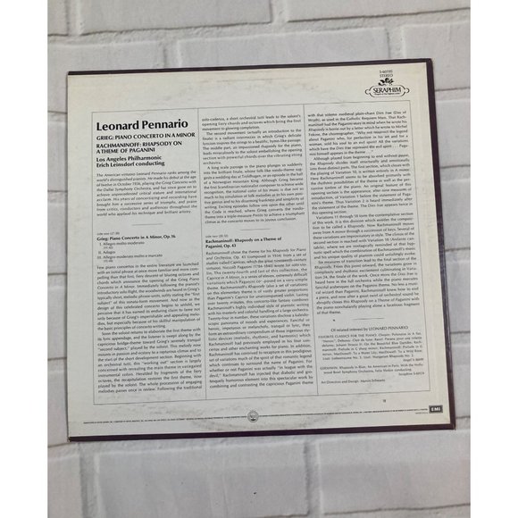 Vintage Classical Vinyl Leonard Pennario Gniers Rhapsody on a Theme Rachmanioff - Picture 6 of 6